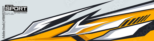 Sporty Racing Car wrap livery design. Graphic abstract stripe racing background designs for wrap