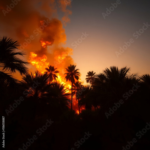 palm tree sunset