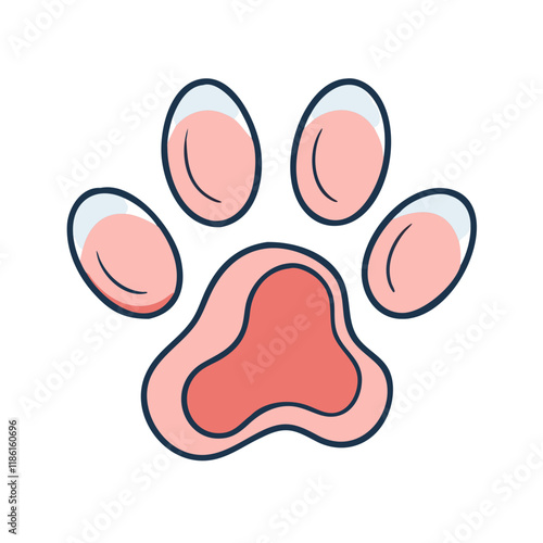 family pet paw print vector icon, family day vector illustration - simple illustration of family pet paw print perfect for logos, and family day-themed designs.