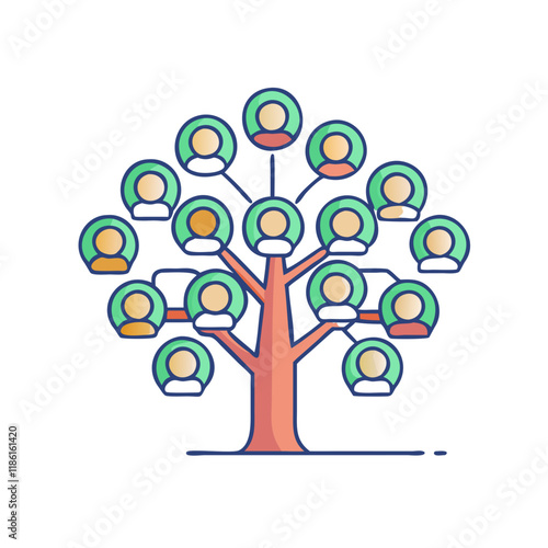 family tree vector icon, family day vector illustration - simple illustration of family tree perfect for logos, and family day-themed designs.