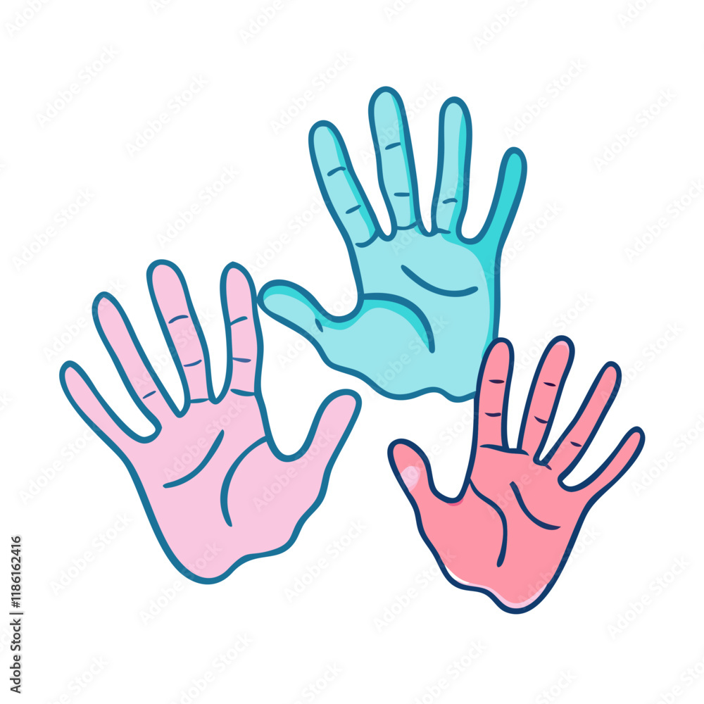 handprints of all family members vector icon, family day vector illustration - simple illustration of handprints of all family members perfect for logos, and family day-themed designs. handprints of all family members vector icon, family day vector illustration - simple illustration of handprints of all family members perfect for logos, and family day-themed designs.