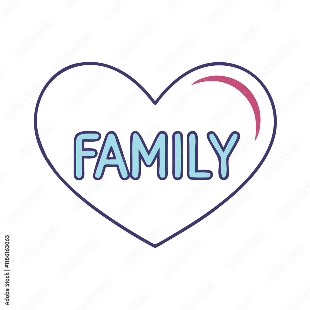 heart with family text vector icon, family day vector illustration - simple illustration of heart with family text perfect for logos, and family day-themed designs. heart with family text vector icon, family day vector illustration - simple illustration of heart with family text perfect for logos, and family day-themed designs.