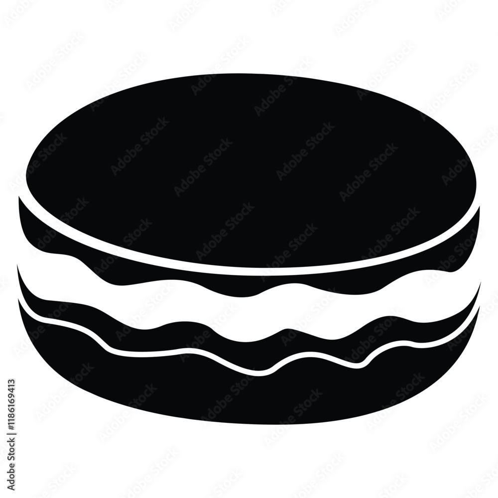 Fototapeta premium Macaron Cake Icon Isolated on White Background