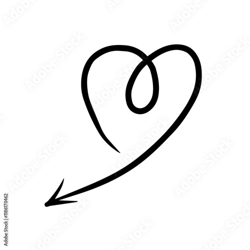 The heart is an arrow. An element of Valentine's Day celebration