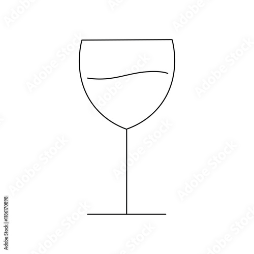 Drink in glass goblet icon drawing