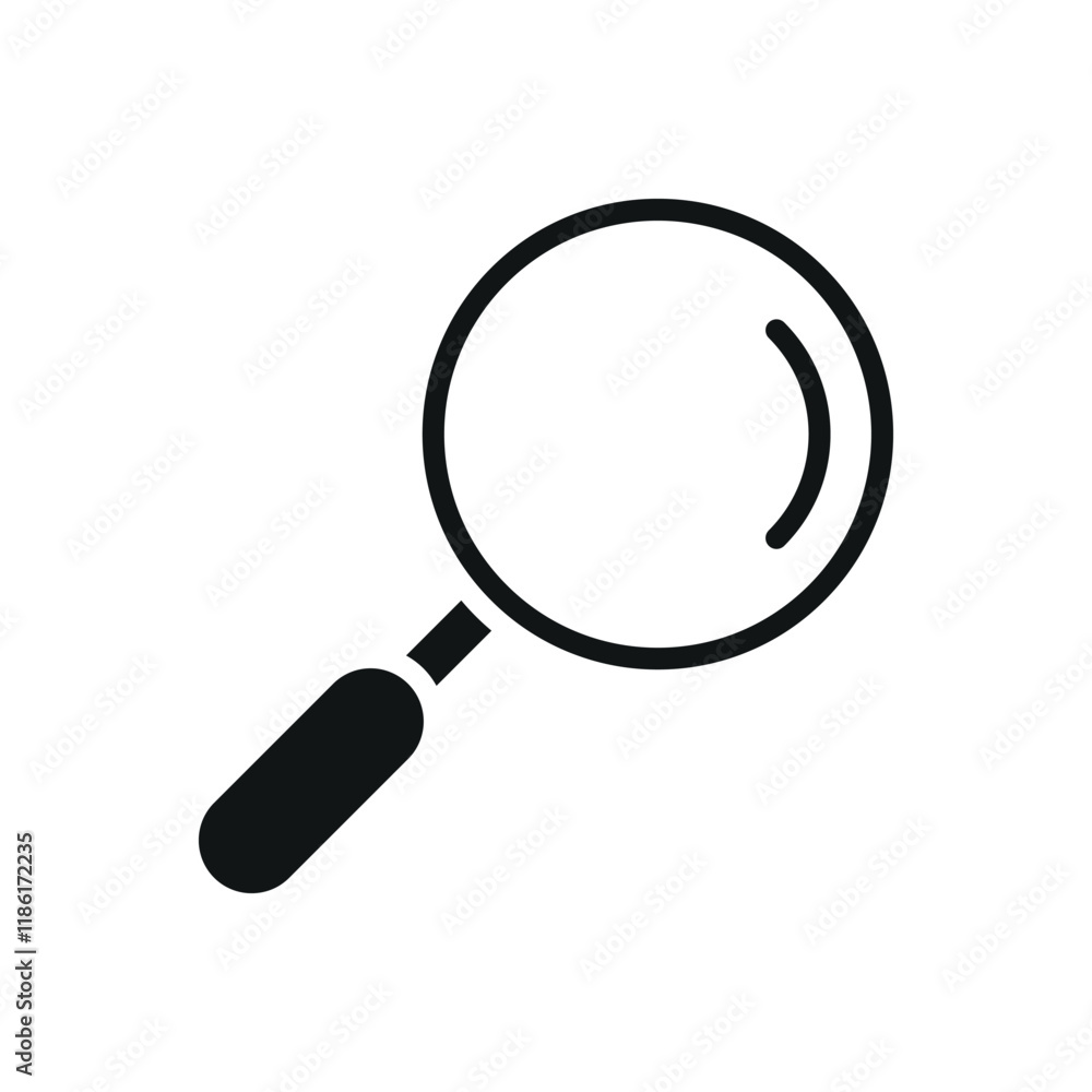 Magnifying glass icon featuring a modern and minimalist style, ideal for adding clarity to research, investigation, or educational-themed projects Magnifying glass icon featuring a modern and minimalist style, ideal for adding clarity to research, investigation, or educational-themed projects