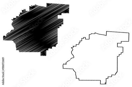 Calhoun County, Alabama (Counties in Alabama, United States of America,USA, U.S., US) map vector illustration, scribble sketch Calhoun map