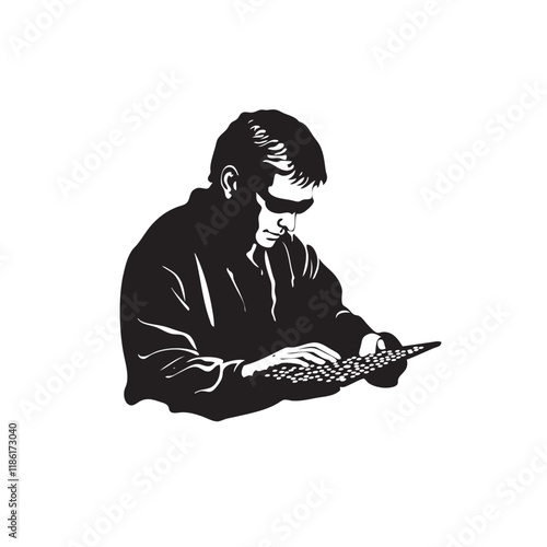 braille blind silhouette 