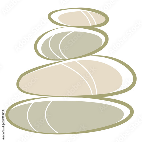 Zen Stone Logo Isolated on White Background