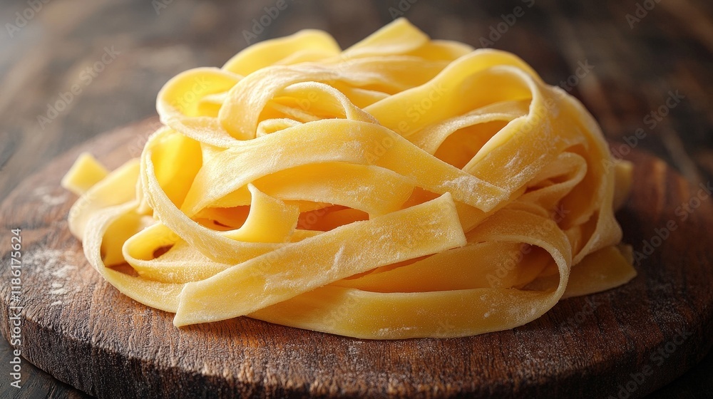 Freshly Made Fettuccine Pasta with Aromatic Herbs on Rustic Wooden Surface for Italian Cuisine Inspiration and Delicious Culinary Creations Freshly Made Fettuccine Pasta with Aromatic Herbs on Rustic Wooden Surface for Italian Cuisine Inspiration and Delicious Culinary Creations