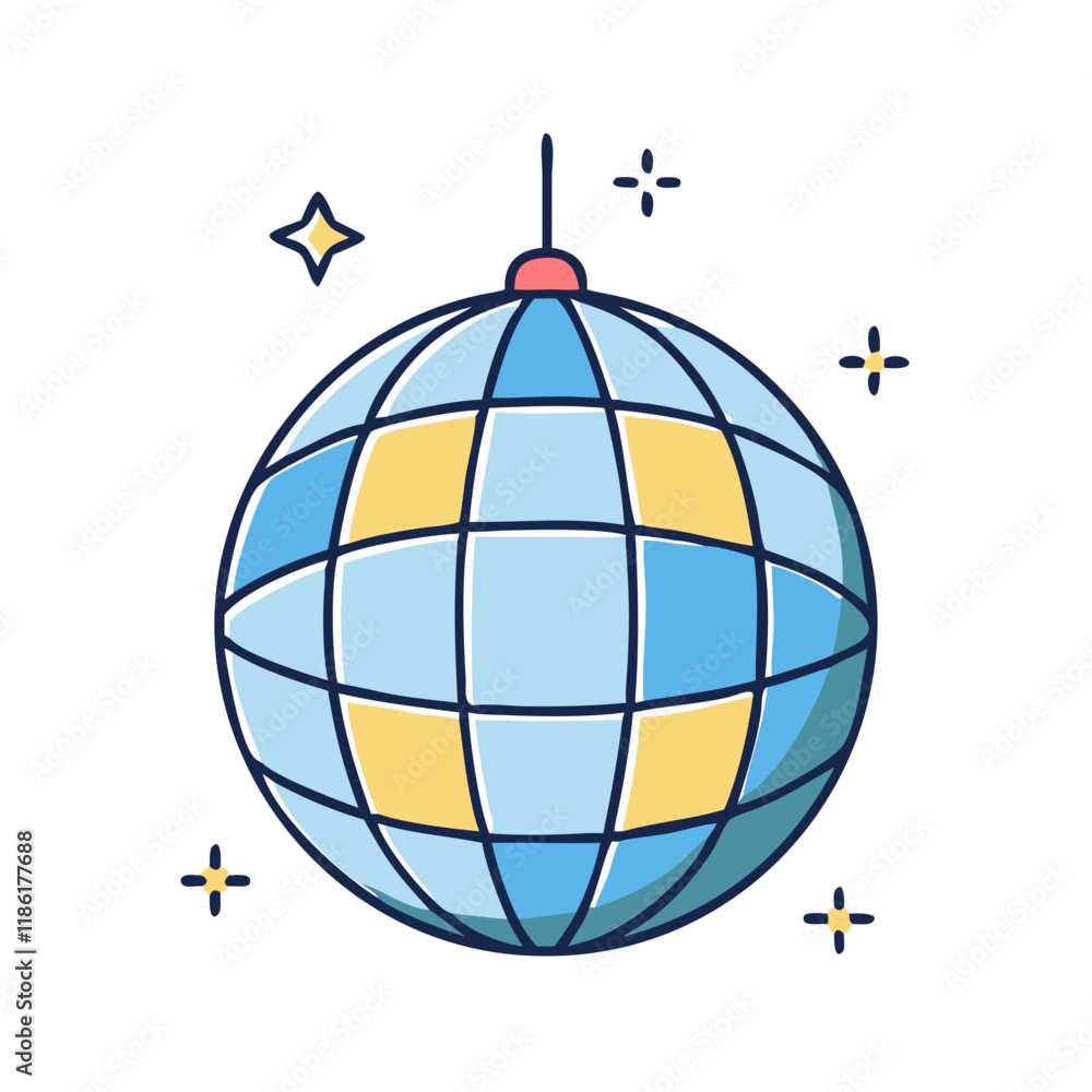 Obraz premium disco ball vector icon, national retro day vector illustration - simple illustration of disco ball perfect for logos, and national retro day vector-themed designs.