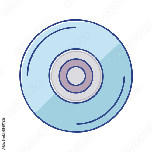 compact disc vector icon, national retro day vector illustration - simple illustration of compact disc perfect for logos, and national retro day vector-themed designs.