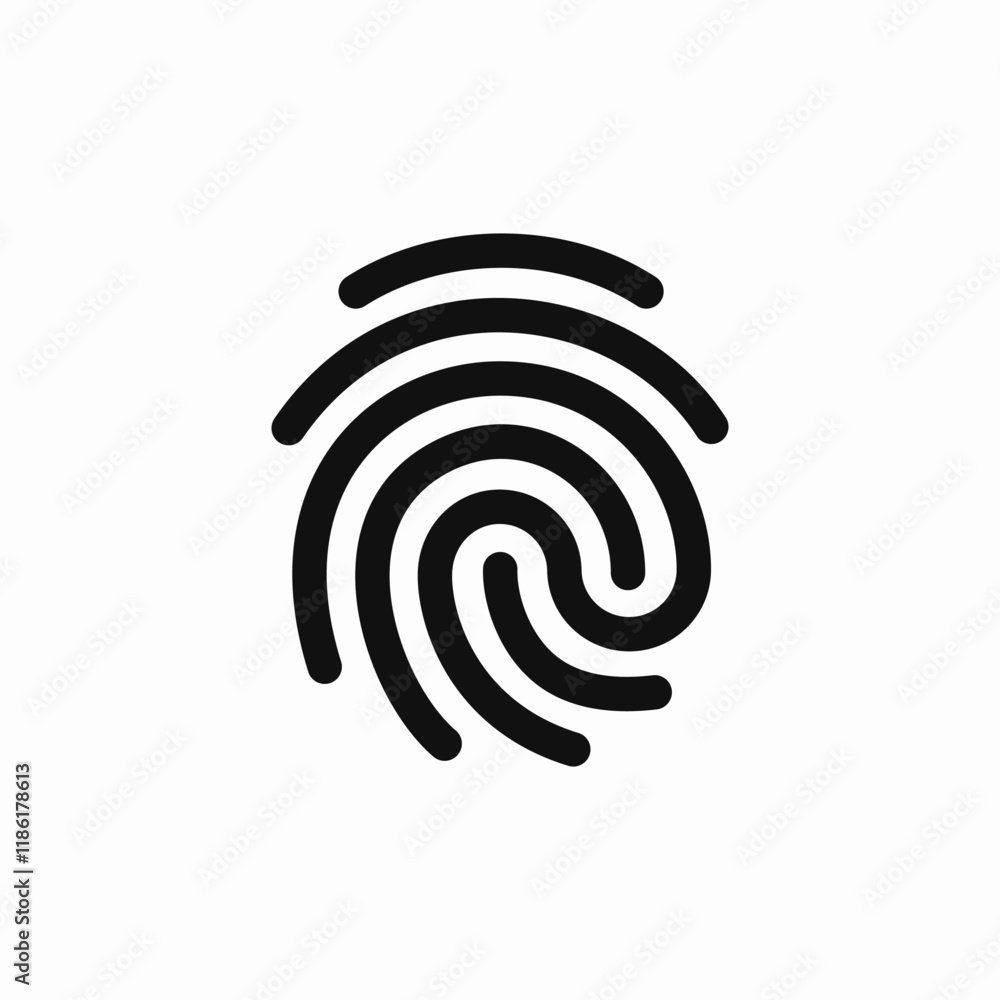 fingerprint security scan icon vector sign fingerprint security scan icon vector sign