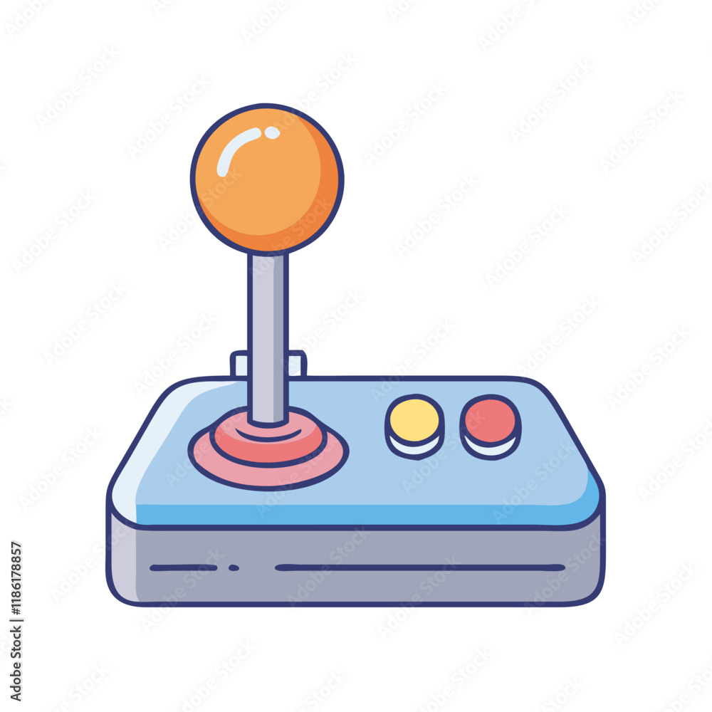 old school joystick vector icon, national retro day vector illustration - simple illustration of old school joystick perfect for logos, and national retro day vector-themed designs.