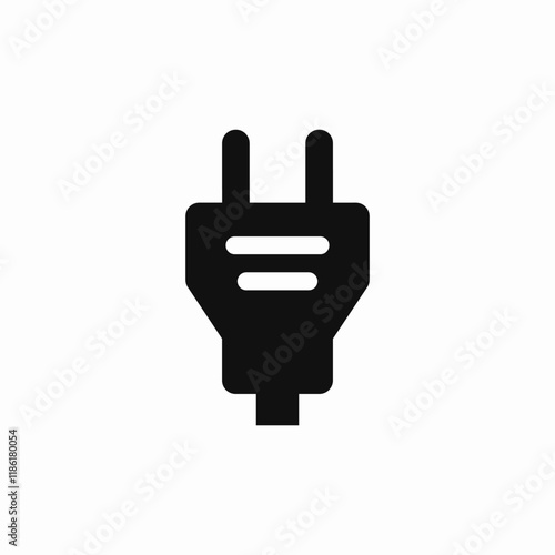 electric plug power icon vector sign