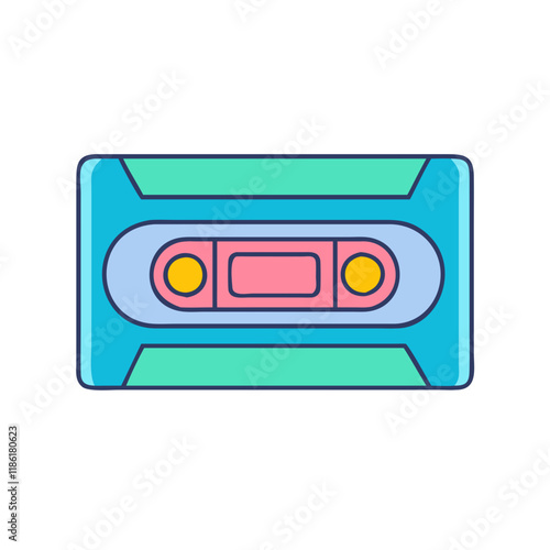 vhs tape vector icon, national retro day vector illustration - simple illustration of vhs tape perfect for logos, and national retro day vector-themed designs.