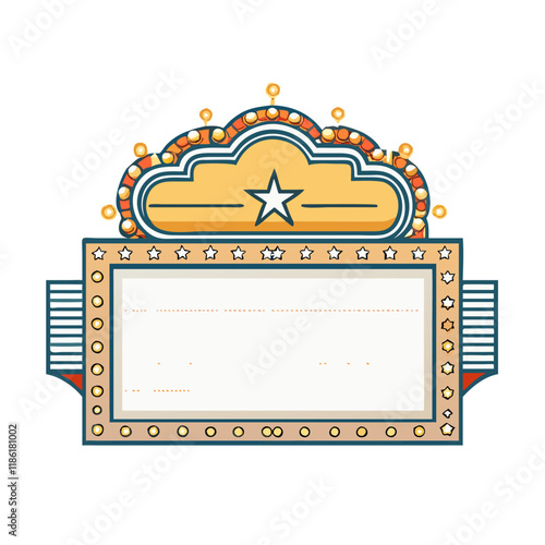 vintage cinema marquee vector icon, national retro day vector illustration - simple illustration of vintage cinema marquee perfect for logos, and national retro day vector-themed designs.