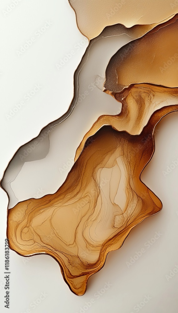 Fototapeta premium Abstract Layers of Beige, Brown and Gold Textured Background Design Element with Copy Space