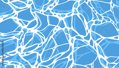 Sea water seamless pattern. Blue water wave abstract background.