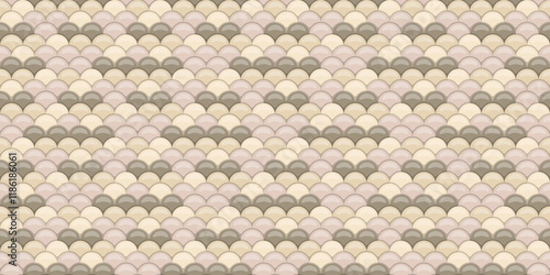 Elegant seamless pattern of overlapping scales in soft beige and taupe tones.  Perfect for website backgrounds, textile designs, or any project needing a sophisticated, textured aesthetic.