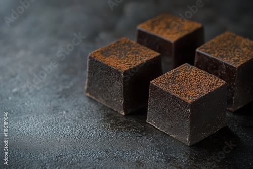 Wallpaper Mural dark chocolate squares, rich texture, close-up, high contrast, gourmet dessert Torontodigital.ca