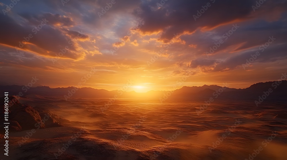 Majestic Sunset Serenity: Breathtaking Alpine Landscape Majestic Sunset Serenity: Breathtaking Alpine Landscape