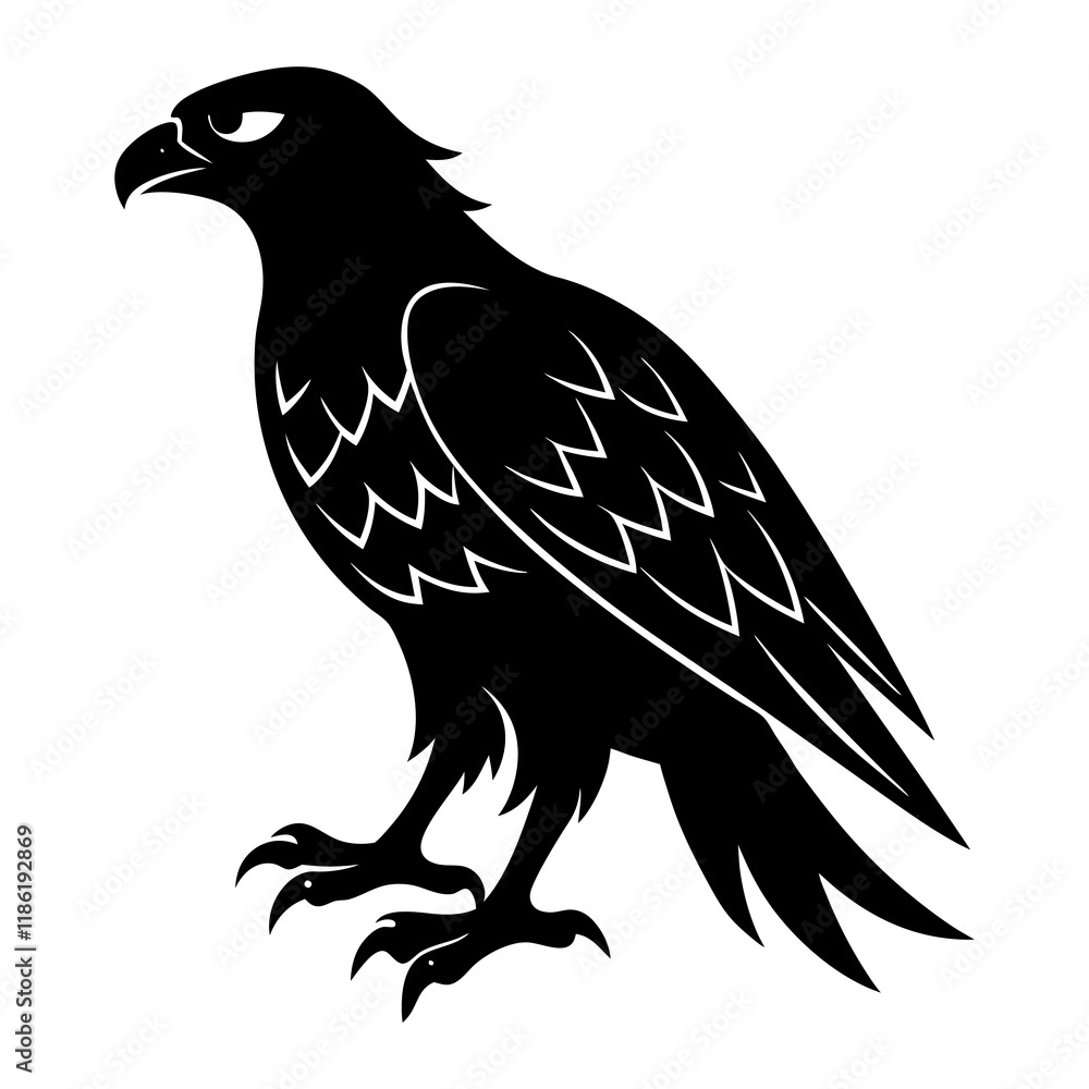 Fototapeta premium Hawk Silhouette vector illustration