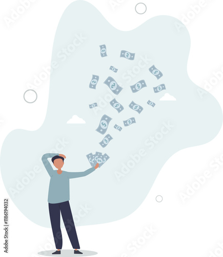 Earn money make profit from investment, savings, income or salary increase, get rich and earn more wealth concept.flat characters.
