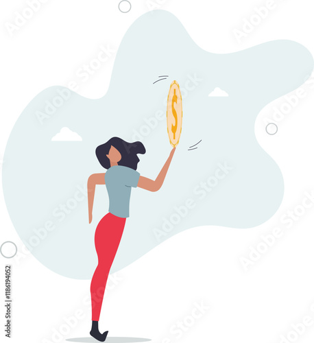 Financial plan investment strategy, decision to make profit or pay off debt, contemplation or thinking about savings and wealth concept.flat characters.