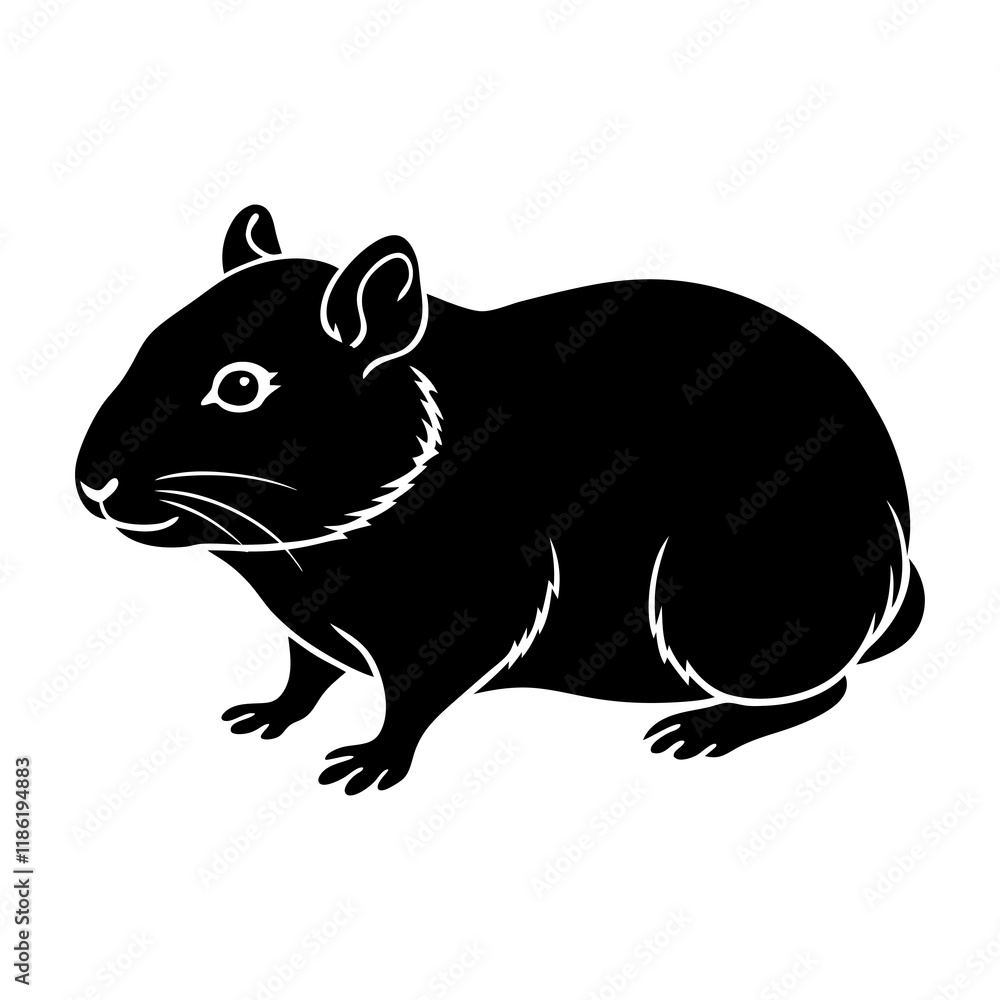 Obraz premium Hamster Silhouette vector illustration