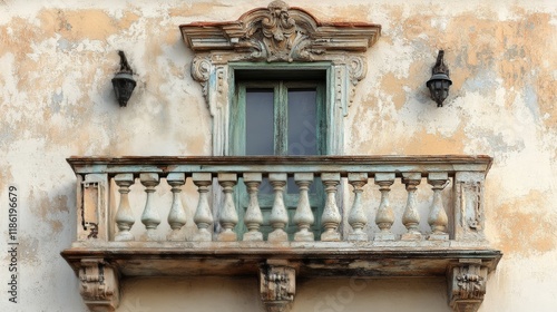 Beautiful traditional style building with balconies in sunny location