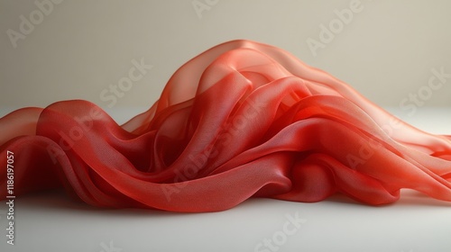 Flowing fabric drapes gracefully in soft light on a minimalist surface