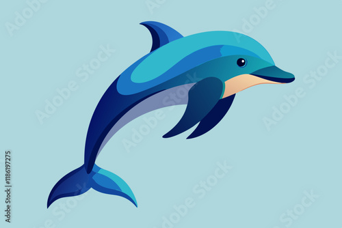 Minimalist Vector Illustration of a Dolphin