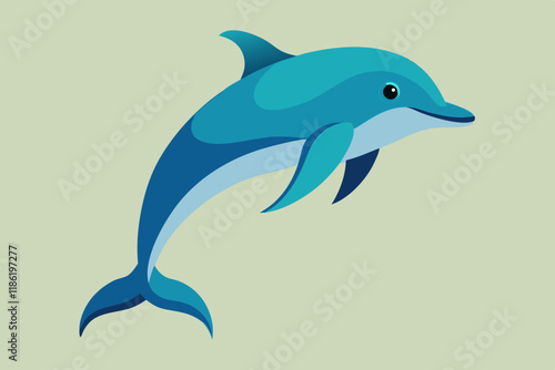 Minimalist Vector Illustration of a Dolphin