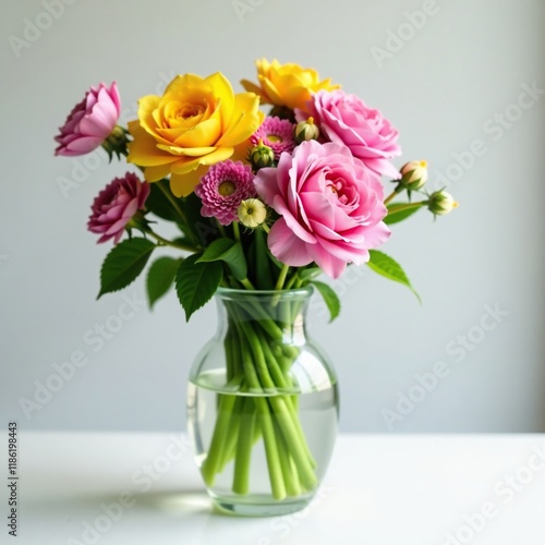 Wallpaper Mural Freshly cut wildflowers in a simple glass vase, natural, floral Torontodigital.ca