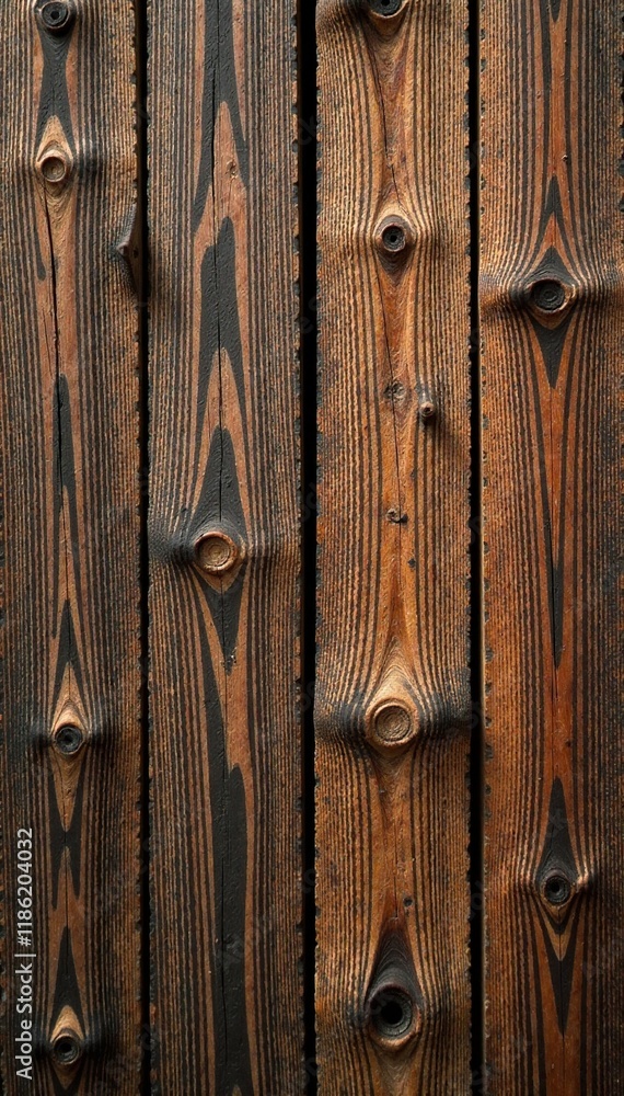 Weathered wooden plank with intricate grooves, rustic, earthy Weathered wooden plank with intricate grooves, rustic, earthy