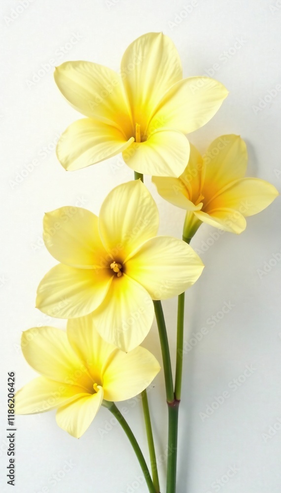 Naklejka premium Pale yellow levanter flowers on a white background, levanter, flowers
