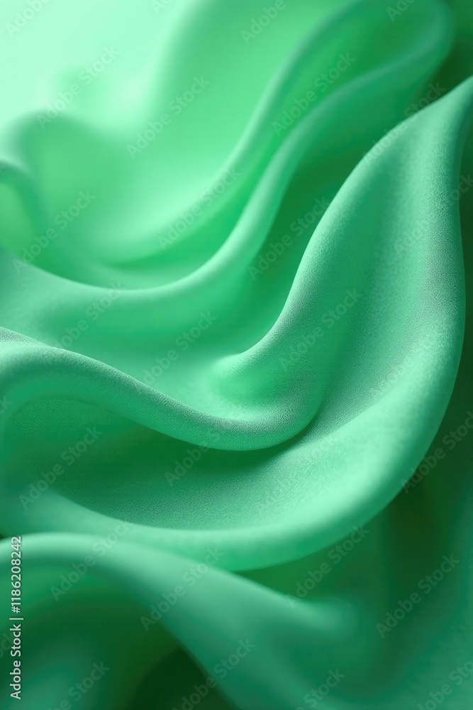 Obraz premium Soft white mist swirls around delicate fabric, flow, green