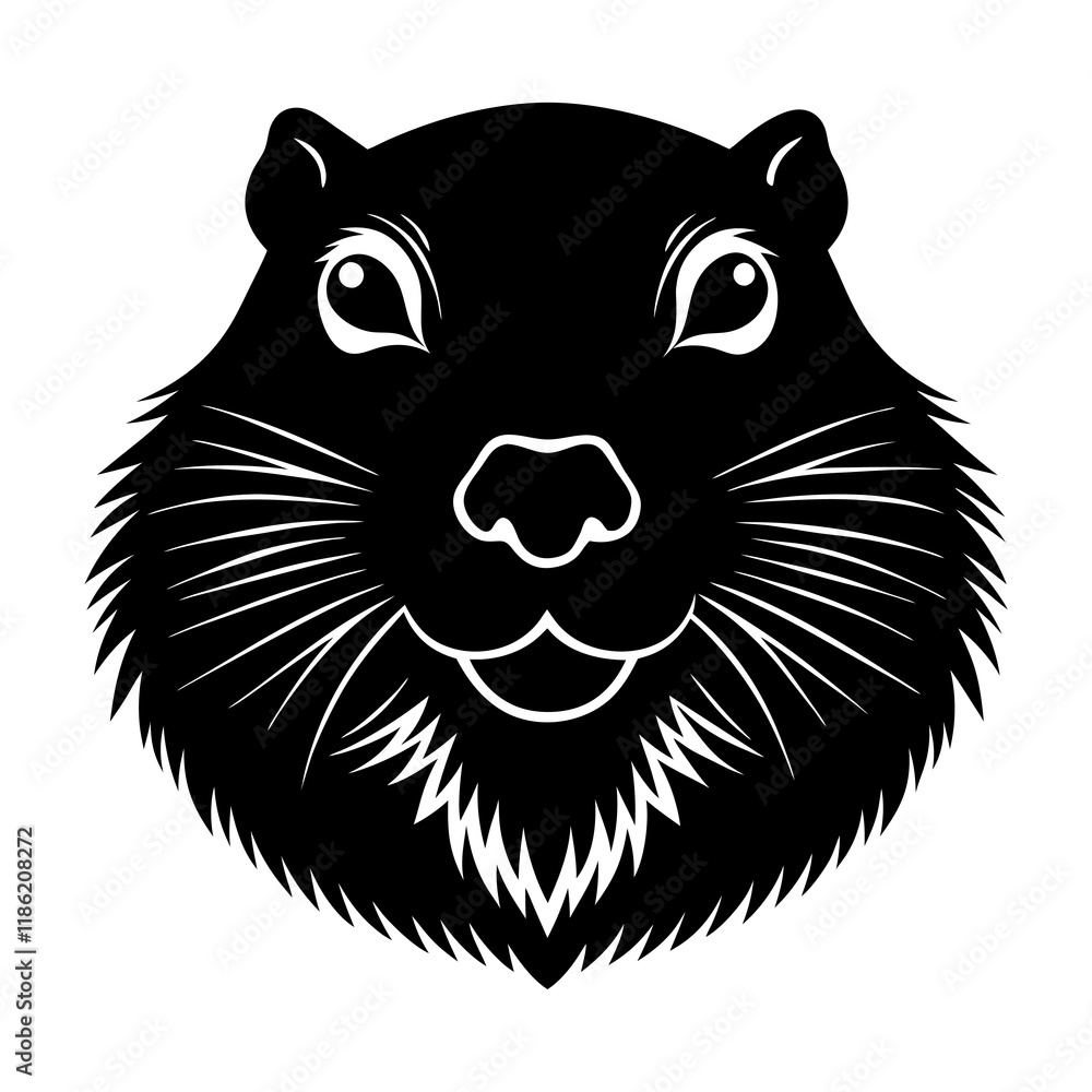 Groundhog Head Silhouette vector illustration Groundhog Head Silhouette vector illustration