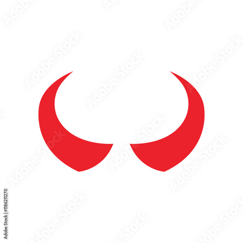 Devil horn Vector icon design illustration Template