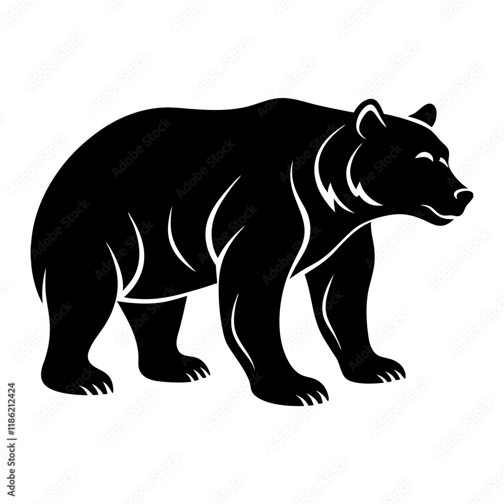 Grizzly Bear Silhouette vector illustration Grizzly Bear Silhouette vector illustration