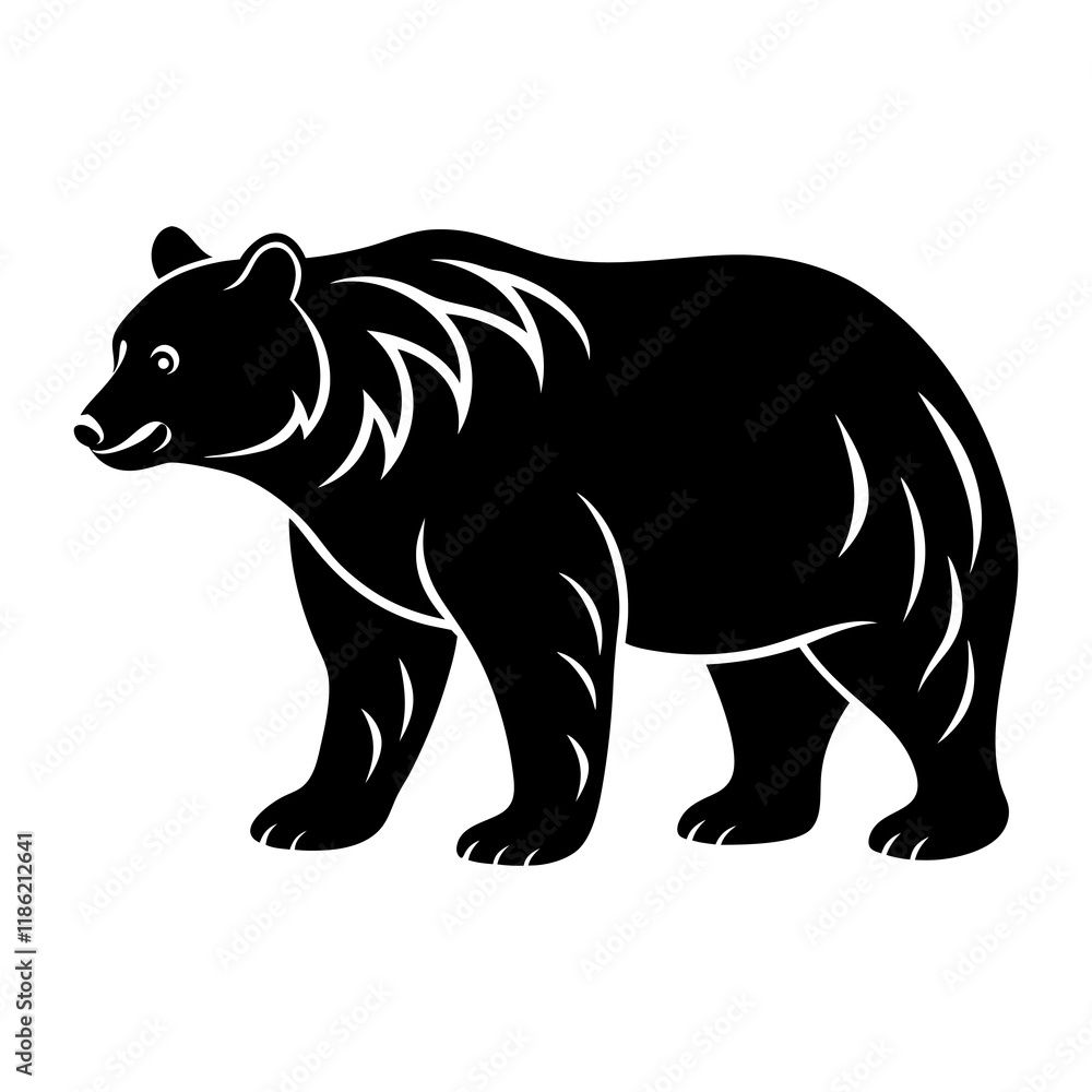 Grizzly Bear Silhouette vector illustration Grizzly Bear Silhouette vector illustration