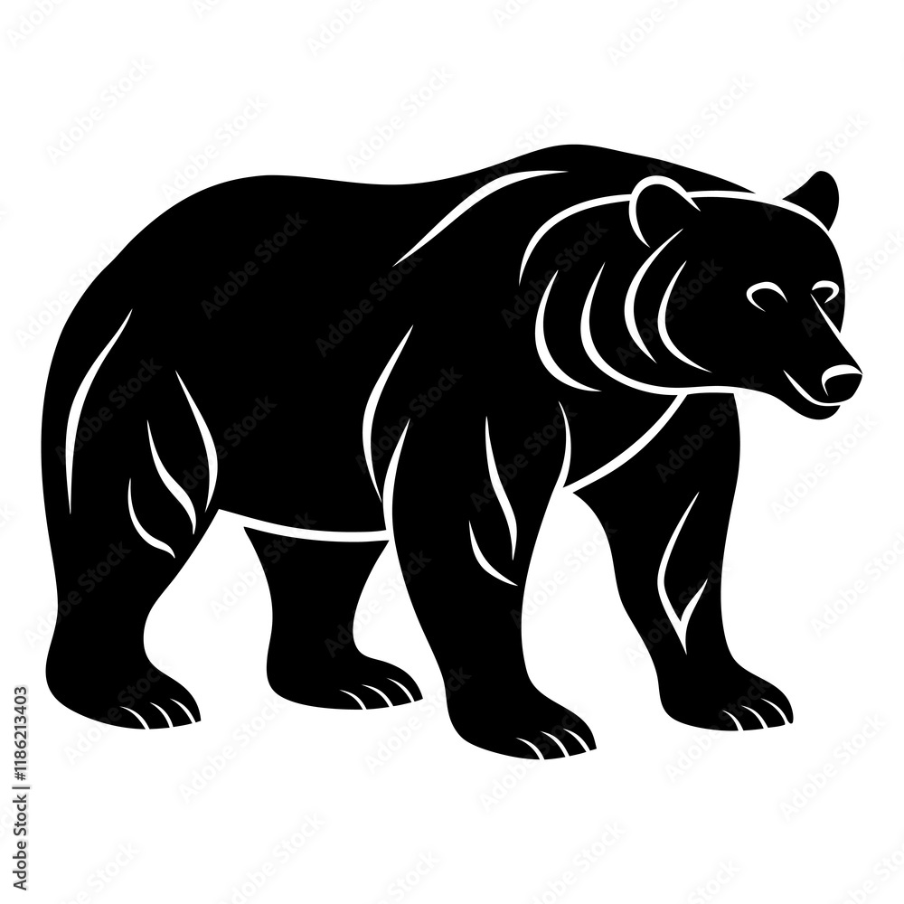 Grizzly Bear Silhouette vector illustration Grizzly Bear Silhouette vector illustration