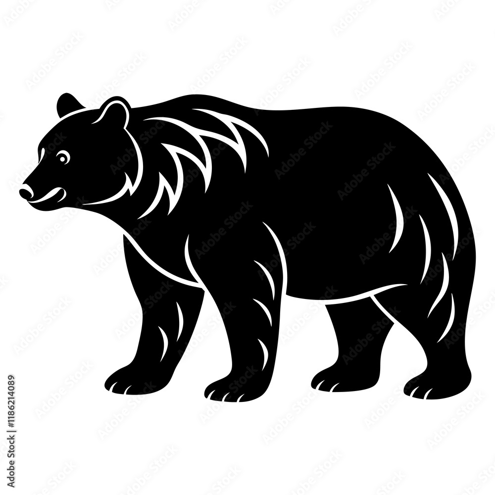 Grizzly Bear Silhouette vector illustration Grizzly Bear Silhouette vector illustration