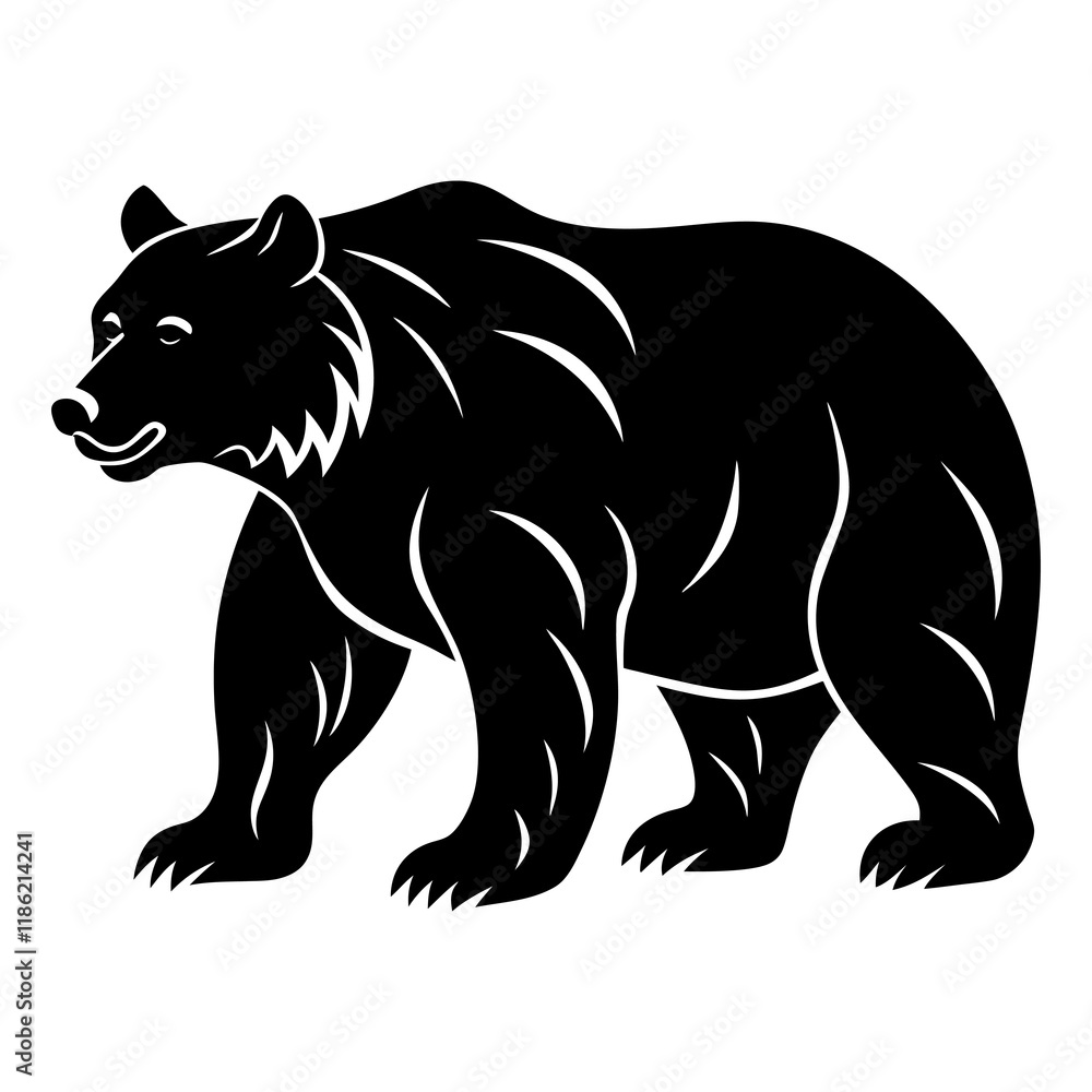 Grizzly Bear Silhouette vector illustration Grizzly Bear Silhouette vector illustration