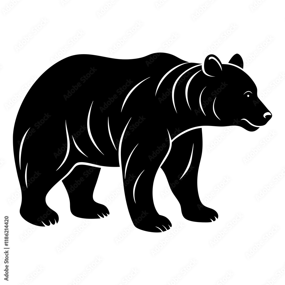 Grizzly Bear Silhouette vector illustration Grizzly Bear Silhouette vector illustration