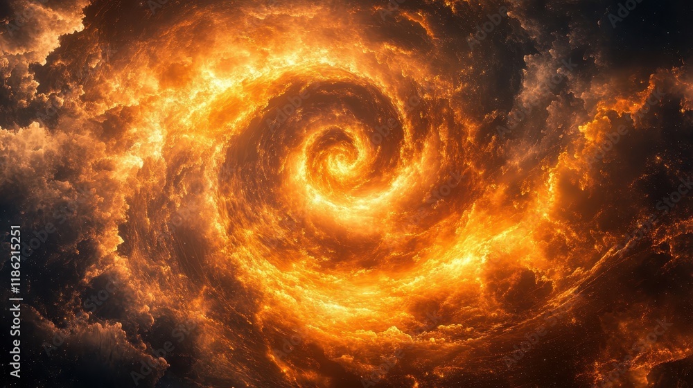 A Fiery Spiral of Gas and Dust in Space A Fiery Spiral of Gas and Dust in Space