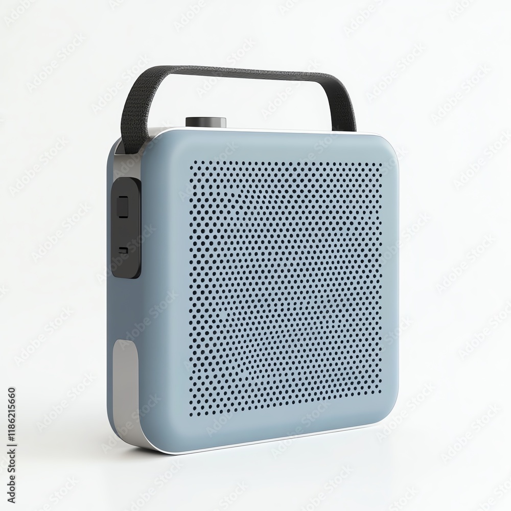 Portable Bluetooth speaker on a white isolated background. Portable Bluetooth speaker on a white isolated background.