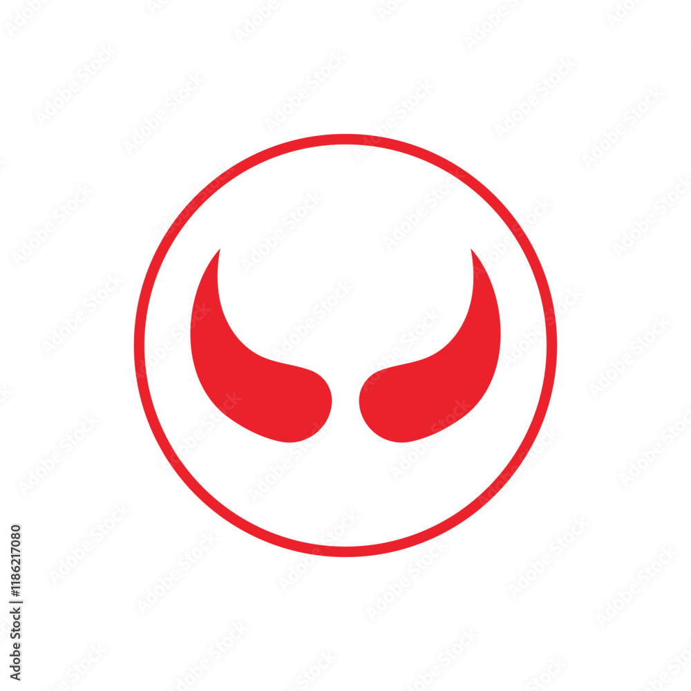 Devil horn set Vector icon design illustration Template Devil horn set Vector icon design illustration Template