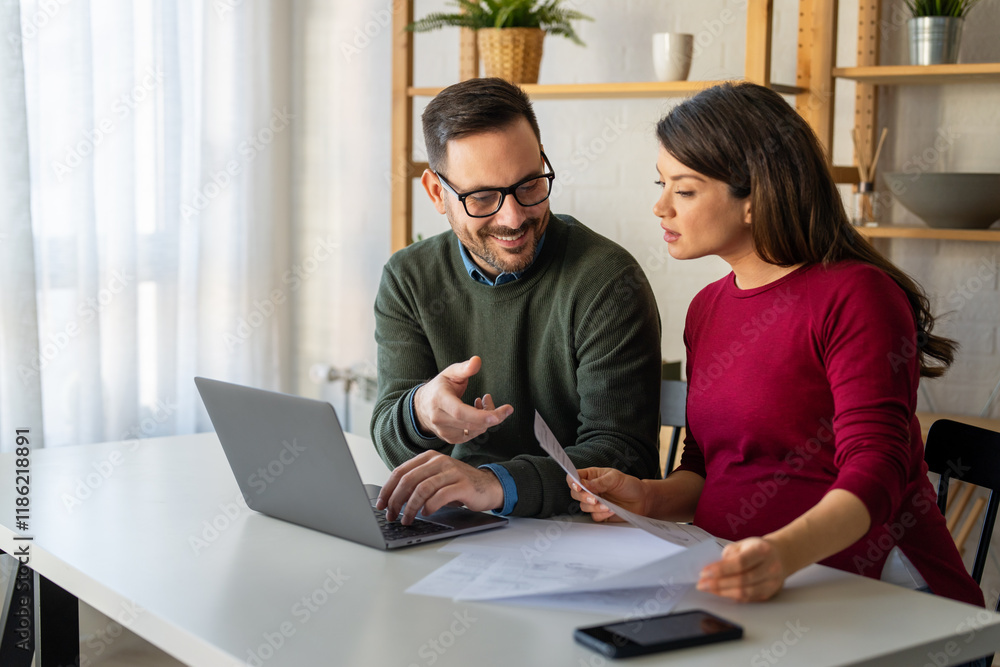 Business professionals collaborating on a project in a modern office. Team of coworkers sharing idea